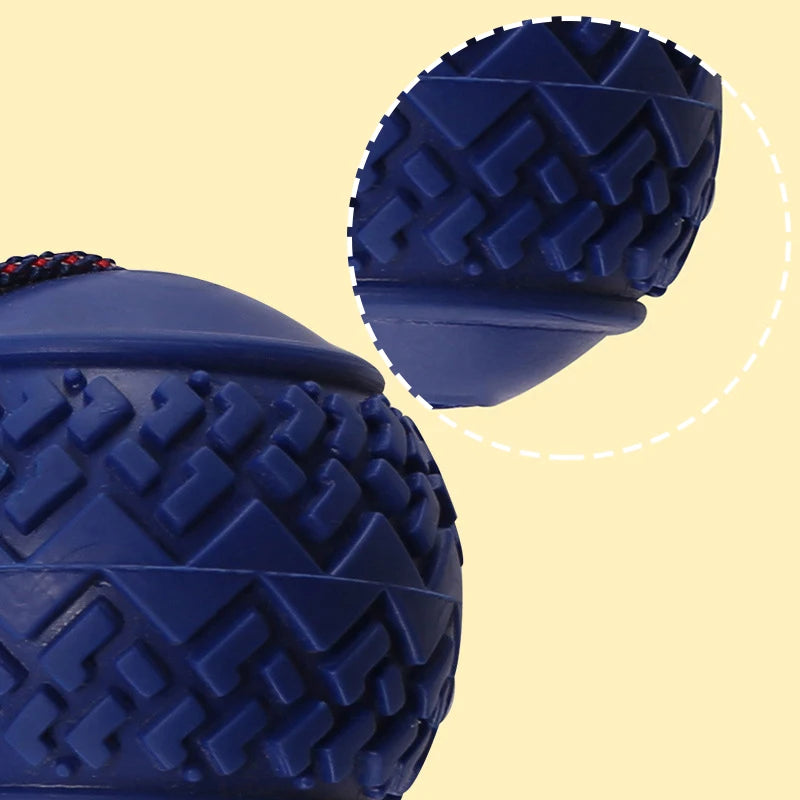 Pelota de juguete para perros con cuerda. Dientes limpios, resistente a mordidas e ideal para entrenar.