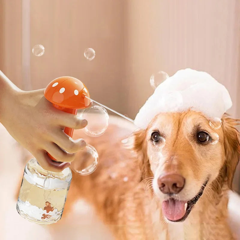 Dispensador automático de espuma para ducha de mascotas. Carga USB. Bañar a tu perro ahora es más fácil