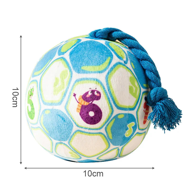 Juguete de pelota para perros, resistente a mordidas. Ideal para limpiar dientes y con sonido.