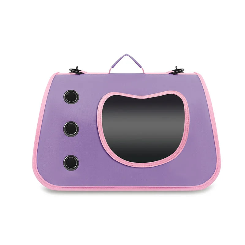Bolsa transportadora portátil y plegable para mascotas pequeñas, con ventilación.