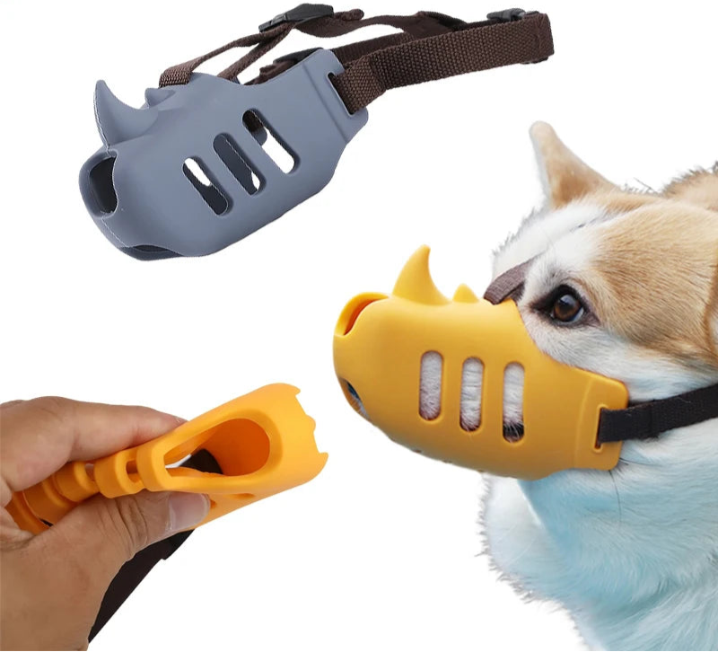 Bozenal para perro de silicona suave, transpirable, evita ladridos y mordiscos.