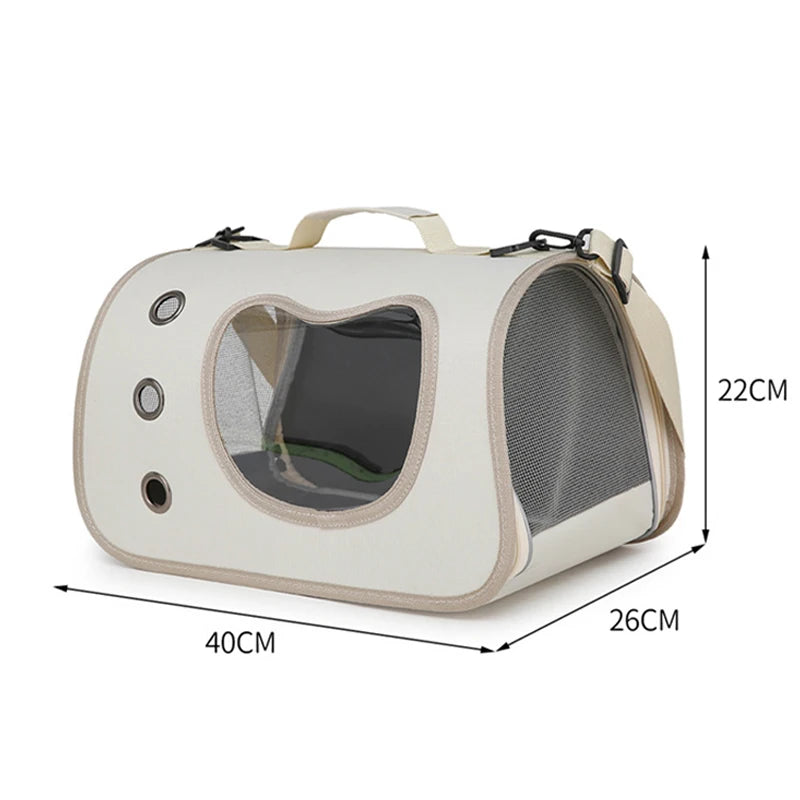 Bolsa transportadora portátil y plegable para mascotas pequeñas, con ventilación.
