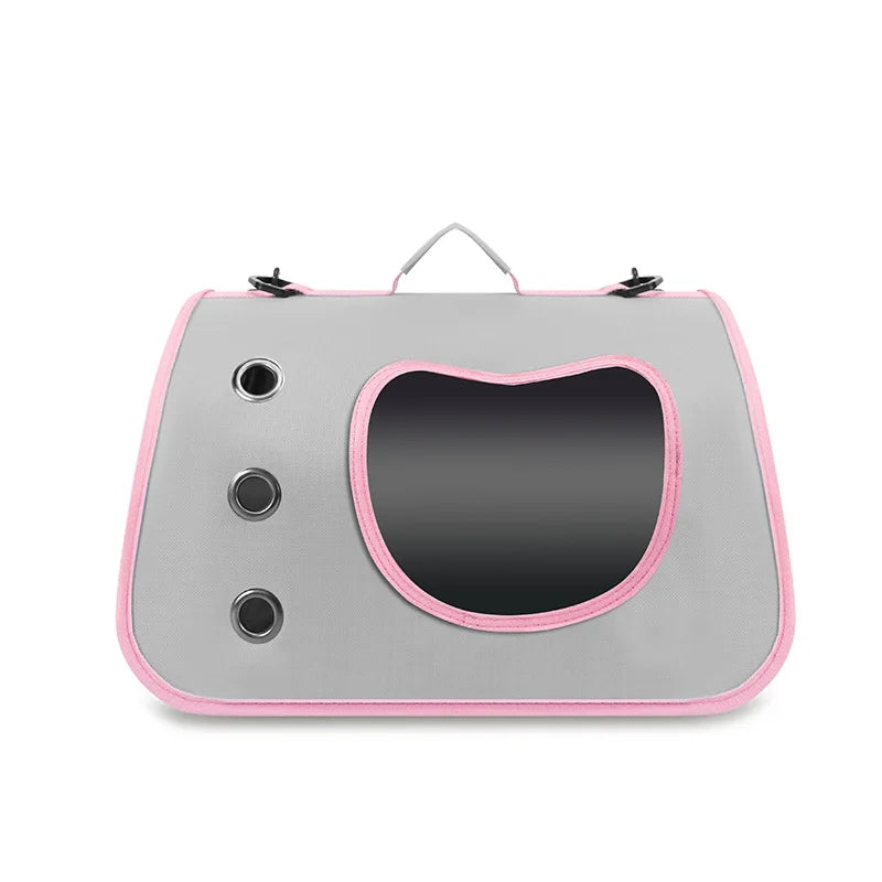 Bolsa transportadora portátil y plegable para mascotas pequeñas, con ventilación.