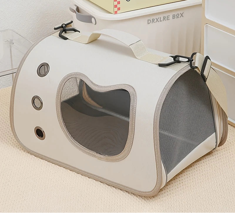 Bolsa transportadora portátil y plegable para mascotas pequeñas, con ventilación.