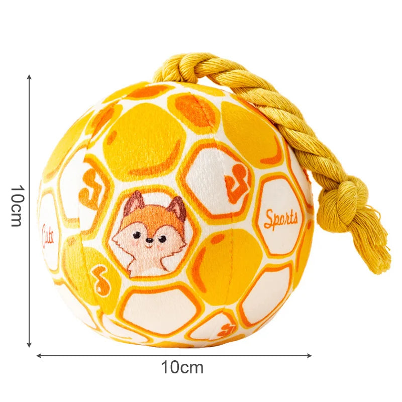 Juguete de pelota para perros, resistente a mordidas. Ideal para limpiar dientes y con sonido.
