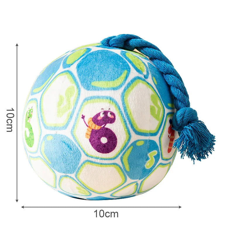 Juguete de pelota para perros, resistente a mordidas. Ideal para limpiar dientes y con sonido.