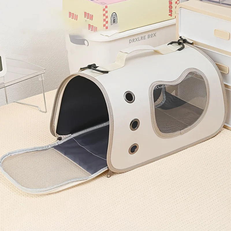 Bolsa transportadora portátil y plegable para mascotas pequeñas, con ventilación.