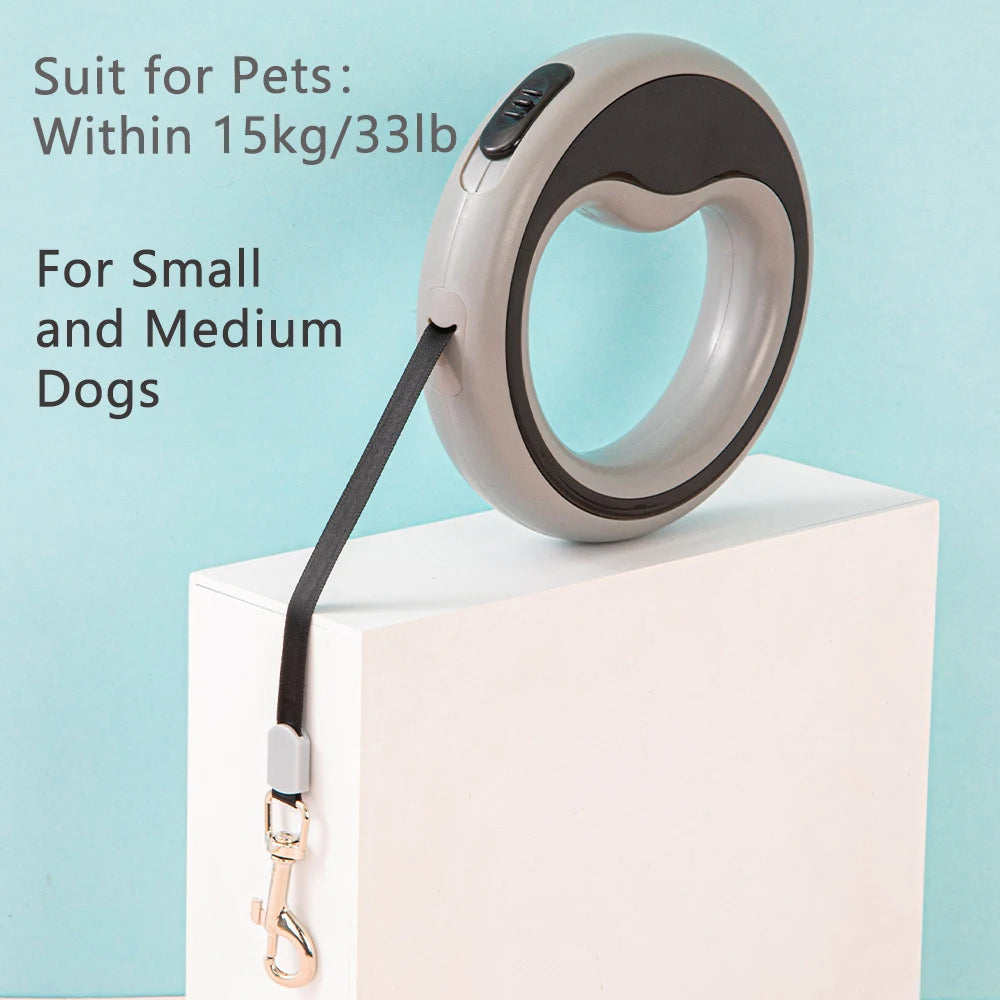 Correa retráctil automática para perros, 250 cm. Ideal para adiestramiento y paseos al aire libre.