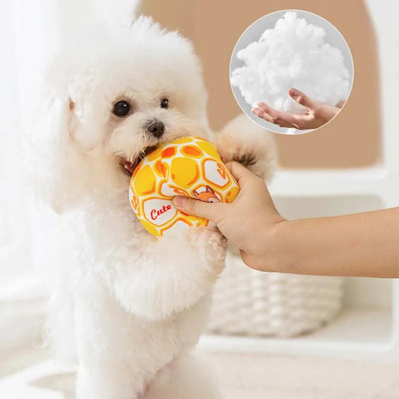 Juguete de pelota para perros, resistente a mordidas. Ideal para limpiar dientes y con sonido.