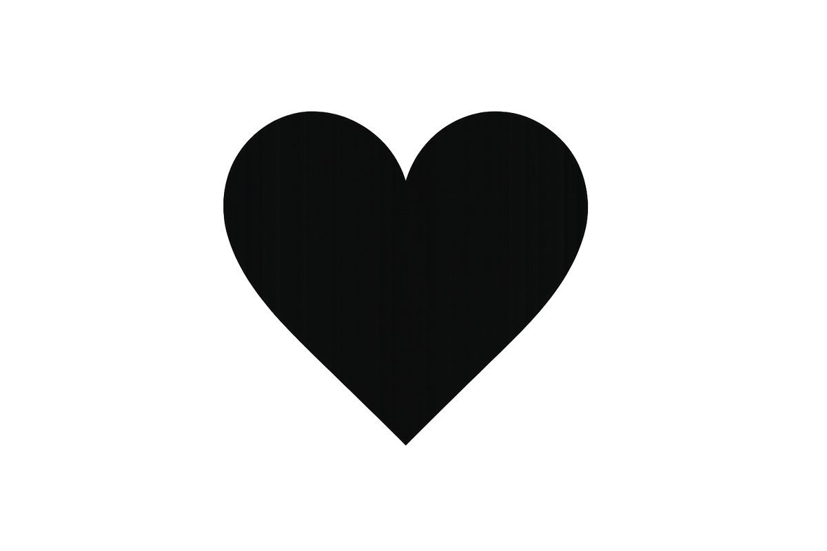 silueta de un corazón, pero sin fondo, debe ser trasparente.