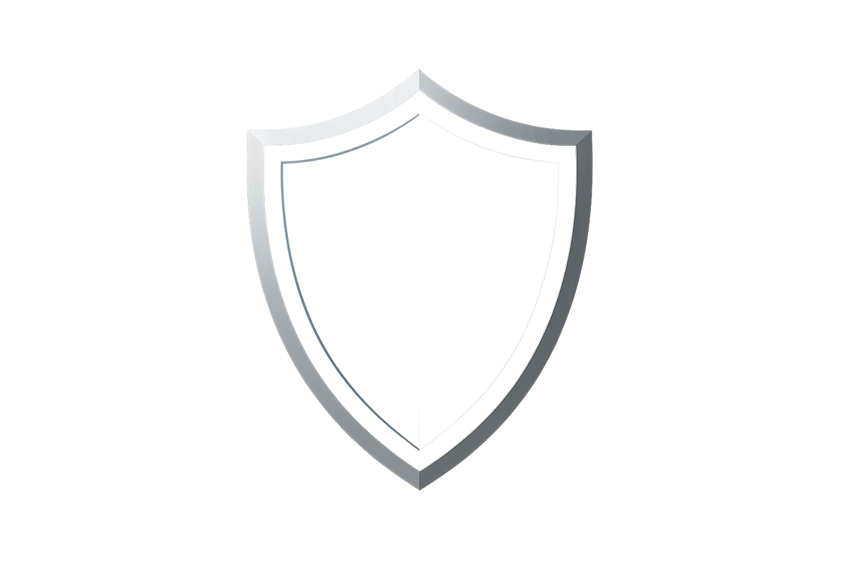 silueta de un escudo, que esté representando durabilidad y seguridad, para demostrar que un producto es bueno